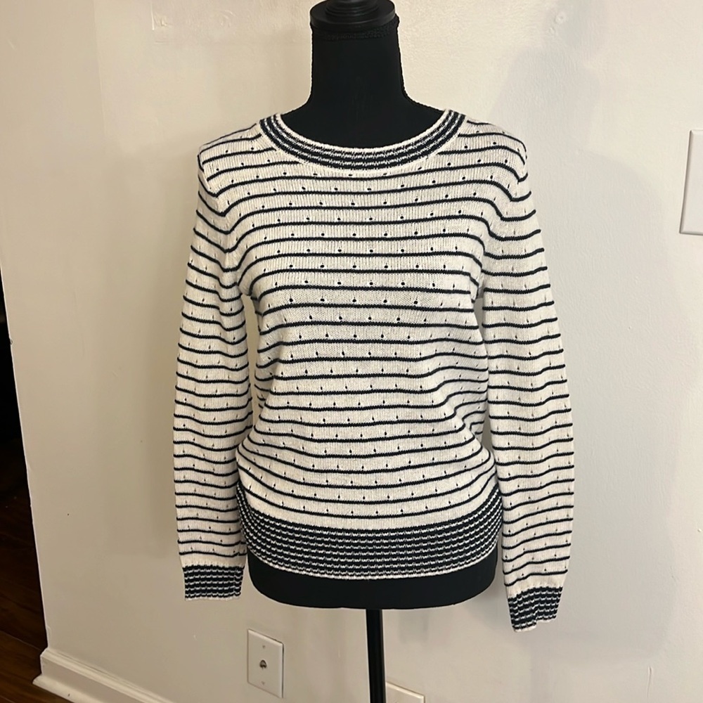 J. Crew Wool and Alpaca Blend Lightweight Horizontal Stripe Sweater, Sz. XS.